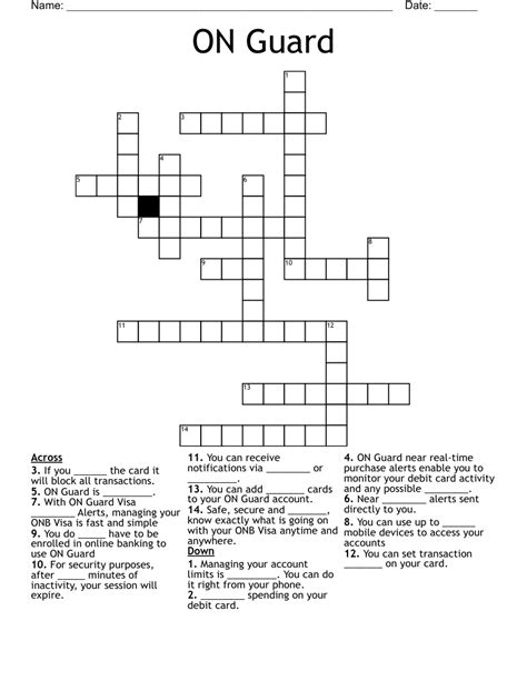 put on guard crossword clue|Puts on guard .
